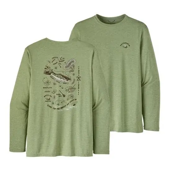 Patagonia M‘s L/S Cap Cool Daily Fish Graphic Shirt - Solde