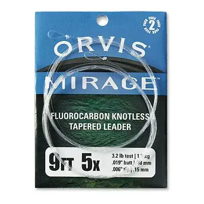 Orvis Mirage Fluorocarbon Knotless Tapered Leader 9ft - Bas de ligne mouche Dernier Modèle