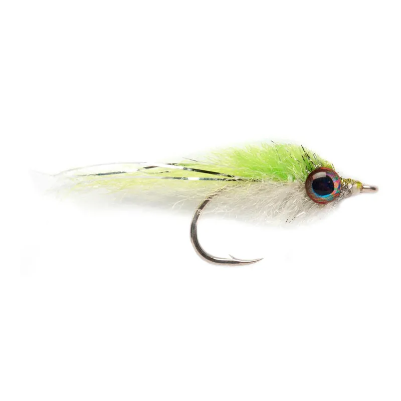 Fulling Mill Salty Minnow Chartreuse & White - Streamer Solde