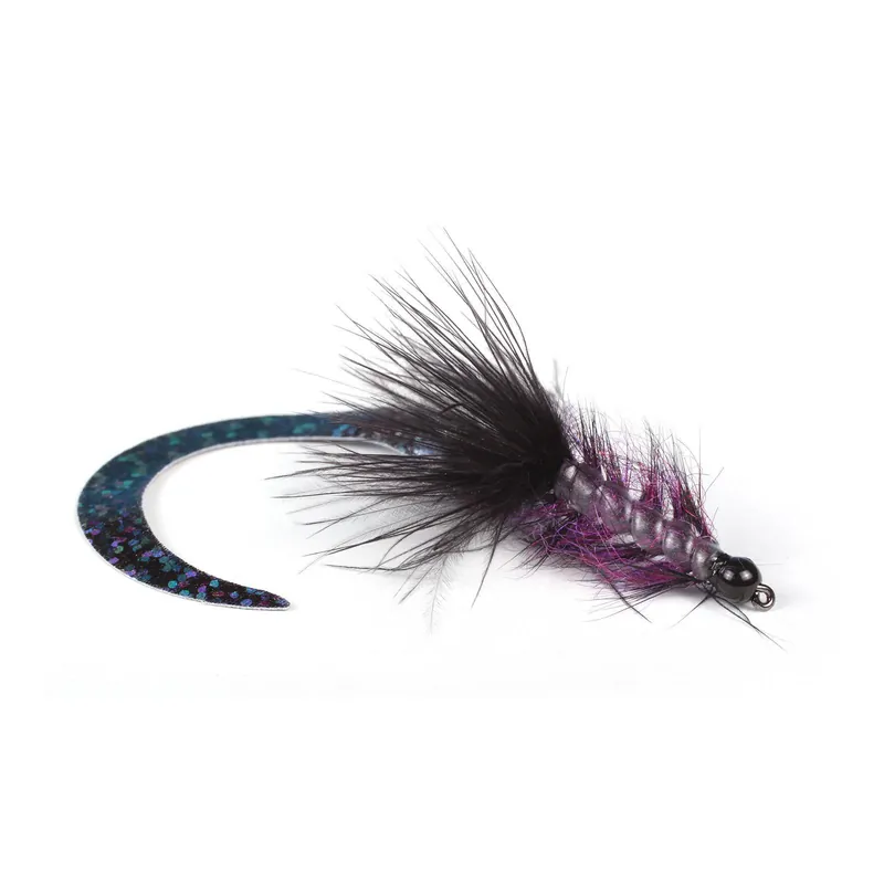 Guideline Bead Head Wiggle Tail Børstemark Black - Streamer Certifié