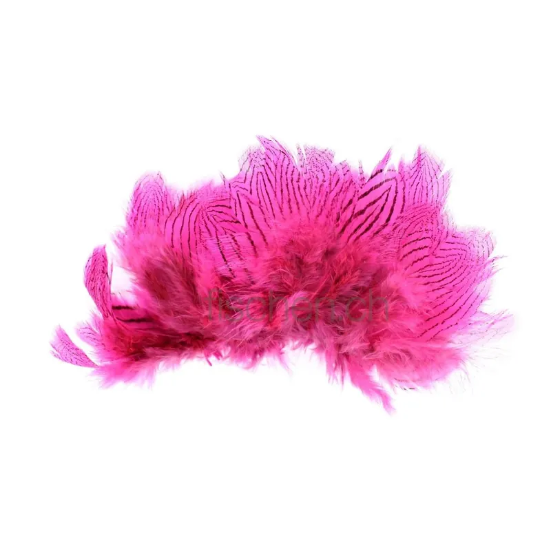 Hareline Dubbin Silver Pheasant Body Feathers - hot pink - Faisan Achat Immédiat
