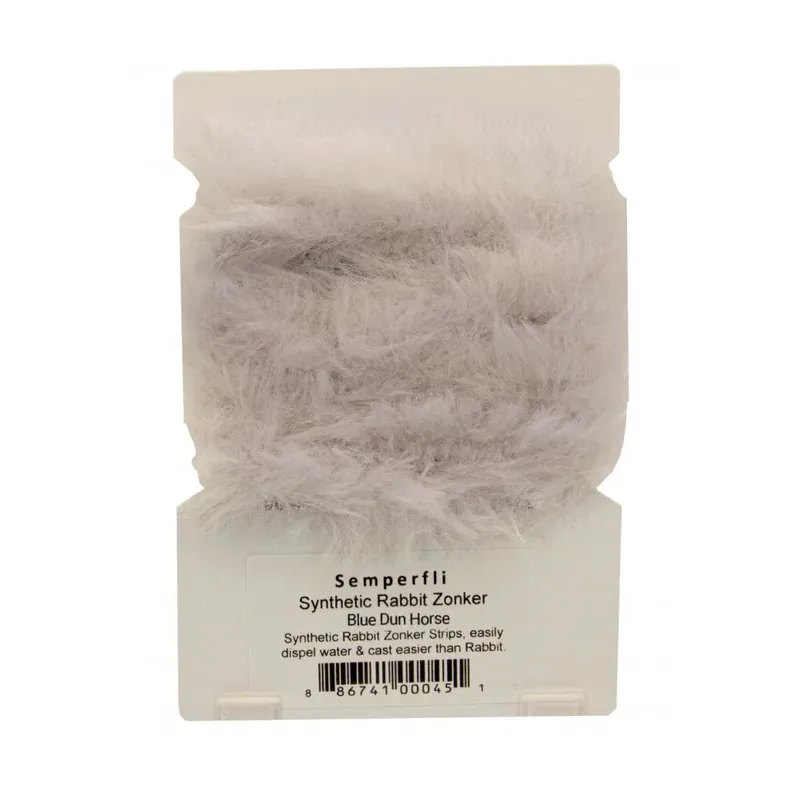 Jusqu&rsquo;à Épuisement Des Stocks Semperfli Synthetic Rabbit Zonker – Blue Dun Horse