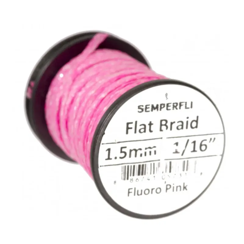 Authentique Semperfli Flat Braid 1,5 mm – Fl. Pink