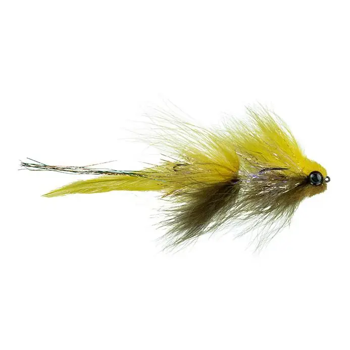 Prix Bas Montana Fly Company Galloup’s Mini Flatliner Olive/Yellow – Streamer