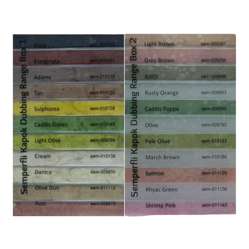 Bon Marché Semperfli Kapok Dubbing Dispenser Dry Fly Selection