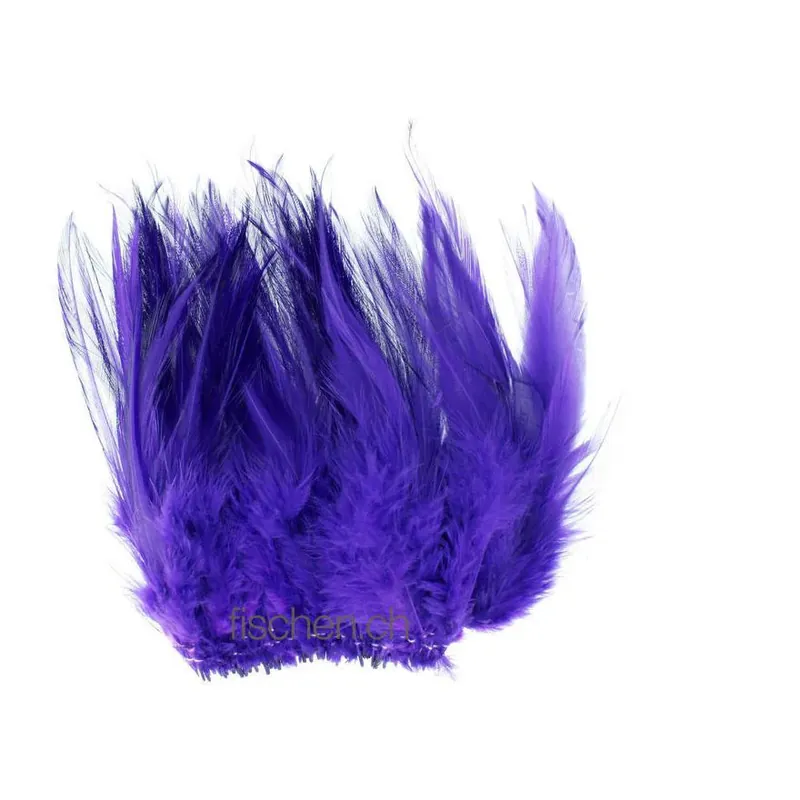 Hareline Dubbin Strung Chinese Saddle Hackle - Purple Meilleur Choix