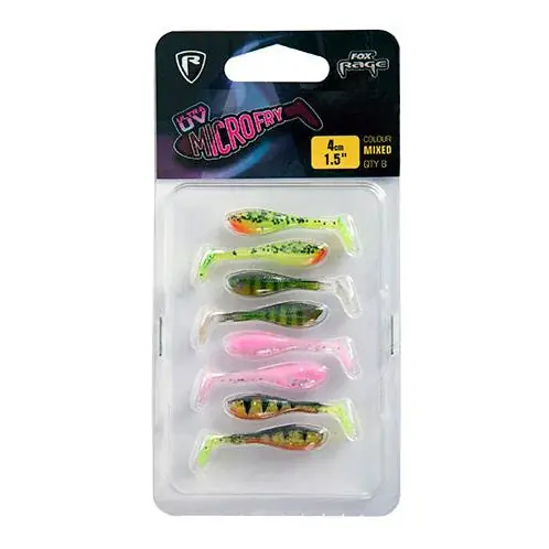 Top Vente FOX Rage Ultra UV Micro Fry Mixed Colours - Leurre souple