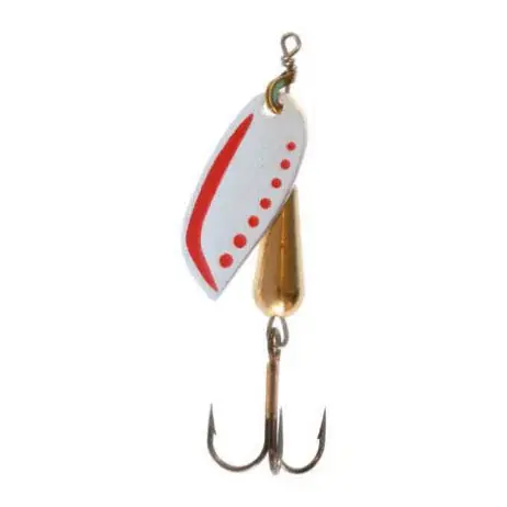 Authentique Stucki Fishing Brauen silber/rot - ohne Widerhaken - Spinner