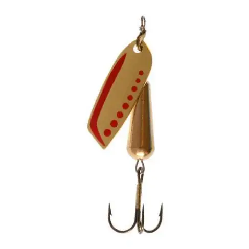 Authentique Stucki Fishing Brauen messing/rot - ohne Widerhaken - Spinner