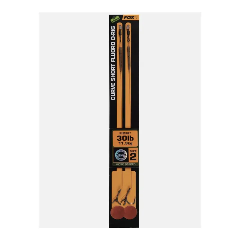 Top Vente FOX Rage Edges Curve Short Fluoro D-Rig 2 - 30lb Illusion x 2