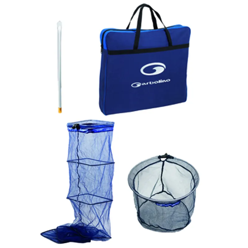 Ensemble Leader – Bourriche Rectangulaire + Sac + Pique + Tete D’Epuisette Garbolino Nouveauté