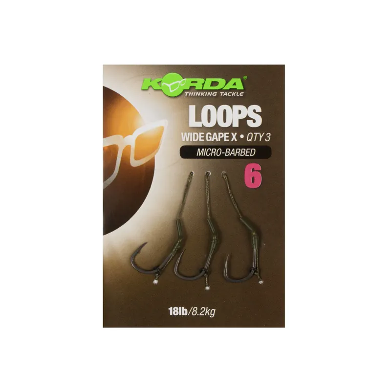 Authentique Bas de ligne Loop Rigs DF Wide Gape Korda