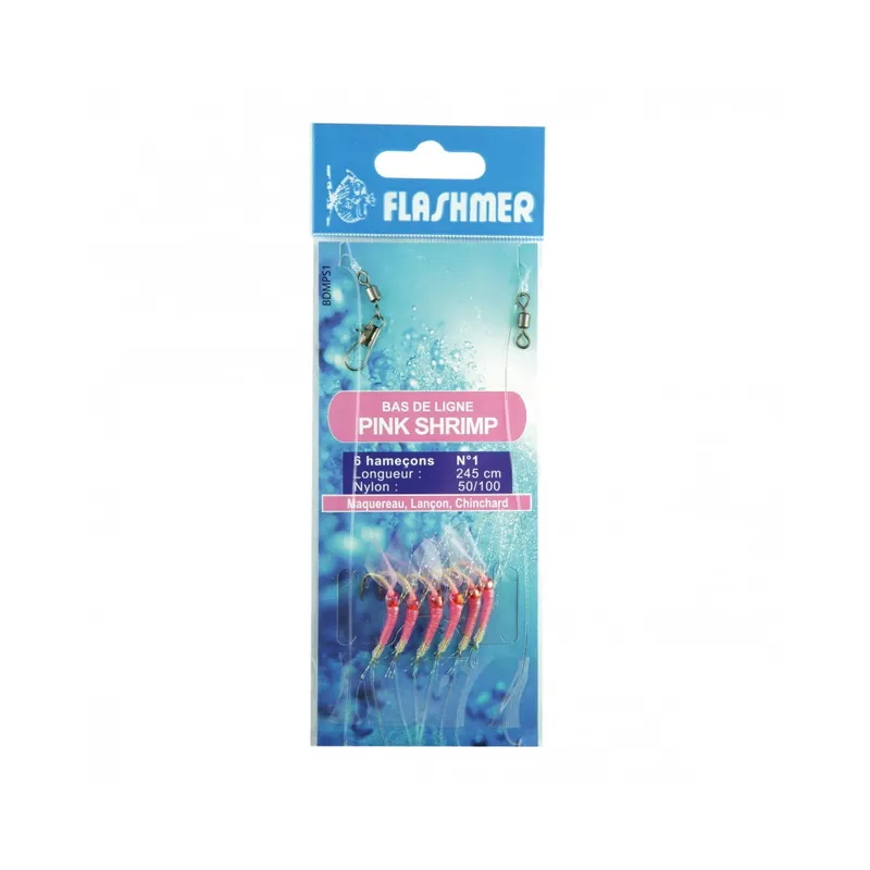 Bas De Ligne Pink Shrimp 6 hameçons n°6 Vente Flash