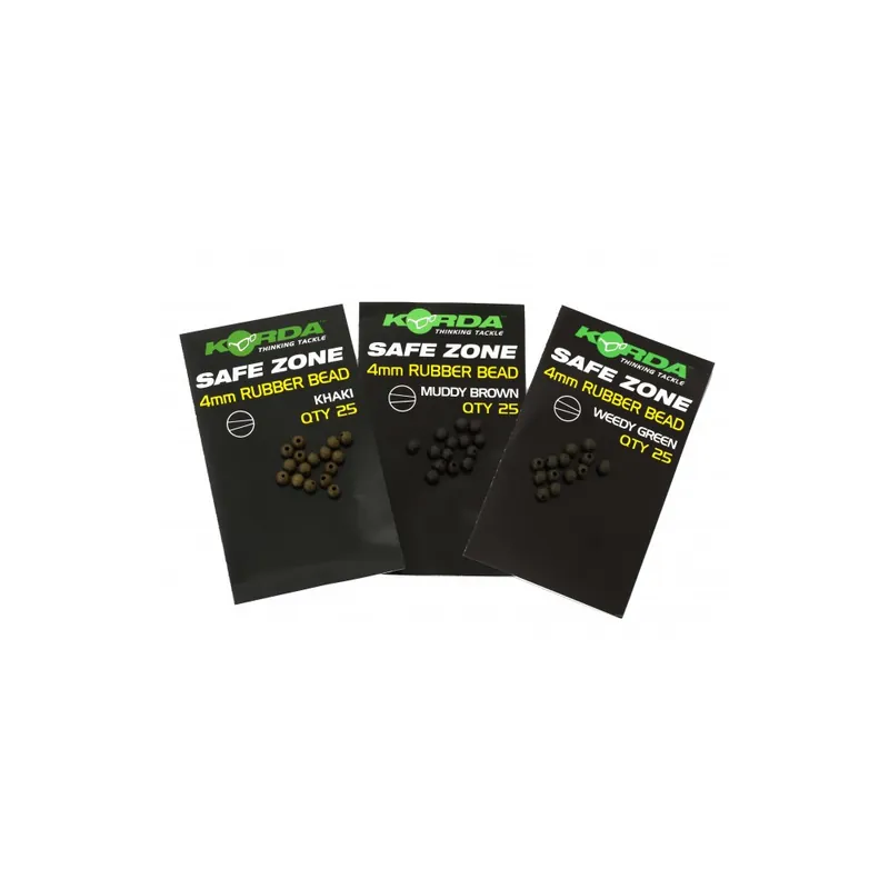 Haute Qualité Perles 25pcs Safe Zone 4mm Rubber Bead Brown Korda