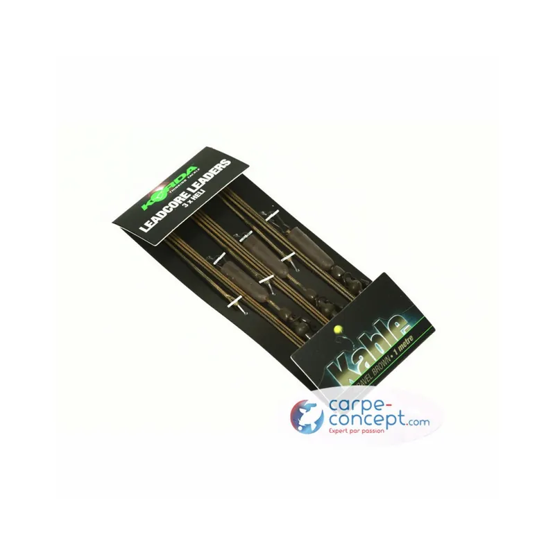 Bon Plan Leadcore Leader Heli Weed/Silt 3Pces Korda