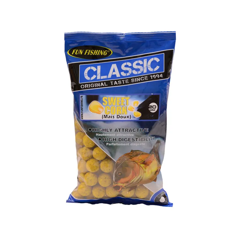 Marque Classic Bouillettes 4kg 20mm Mais Doux Fun Fishing