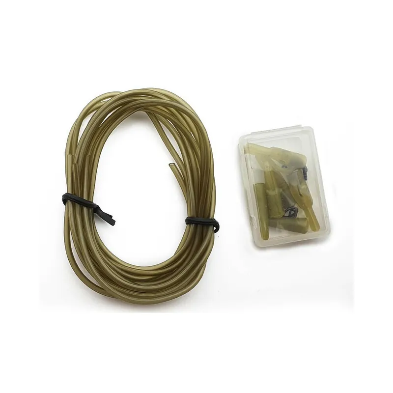 3 Safety Lead Clip/Rig On Tube Olive Green Dk Tackle Bon Marché