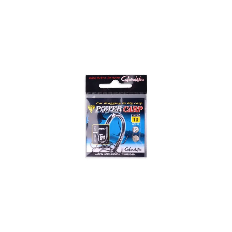 Produit De Marque Hameçons Power Carp à oeillet avec ardillon Gamakatsu