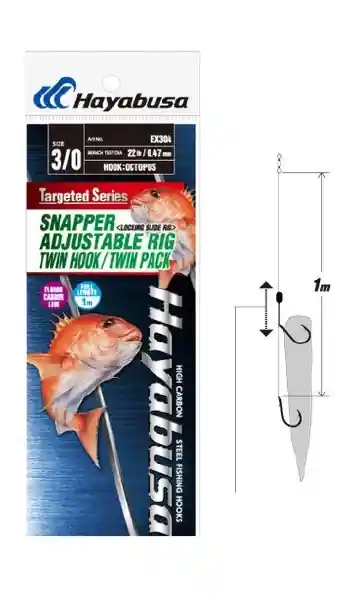 Bas de ligne Snapper Hayabusa Adjustable Rig Bek Offre Spéciale