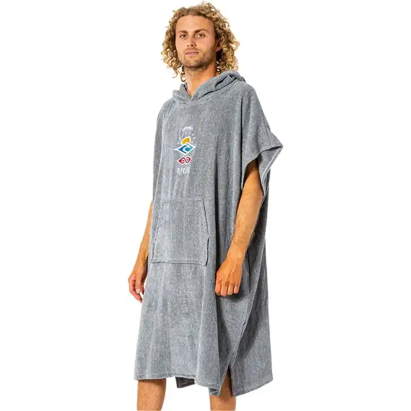 Expédié Aujourd&rsquo;hui Poncho de change Rip Curl à capuche Wet As – Grey