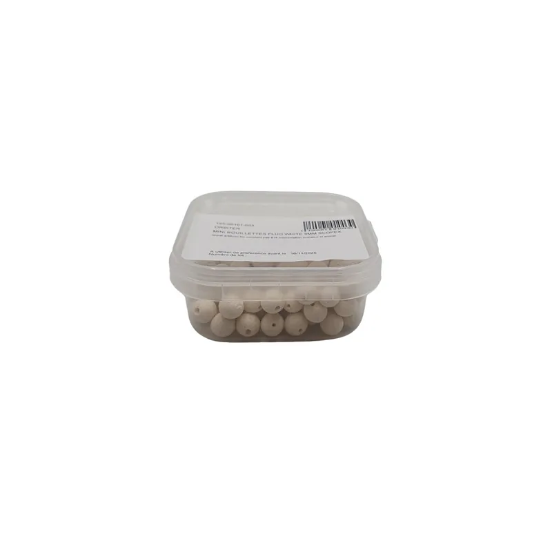 Vente Directe Mini Bouillettes Percées Fluo White 9Mm Scopex Orbiter