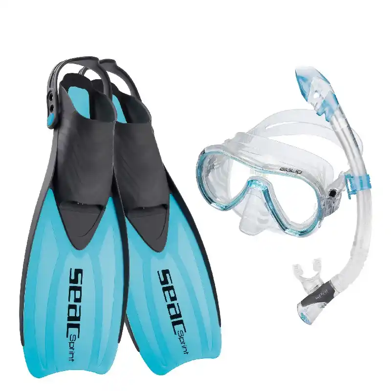 Soldes Kit snorkeling Palmes Masque Tuba Silicone Seac sub Sprint Purge