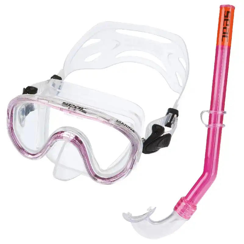 Produit De Marque Kit Masque Tuba Snorkeling Seac Marina Pink Junior 4-8 ans