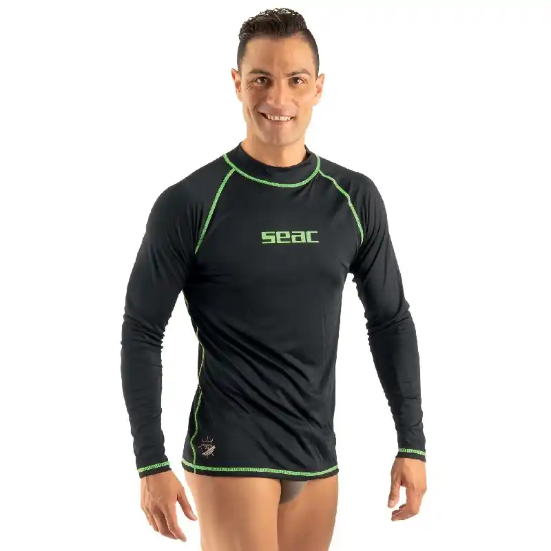 Rash guard Seac sub Homme T-sun Long - Noir Certifié