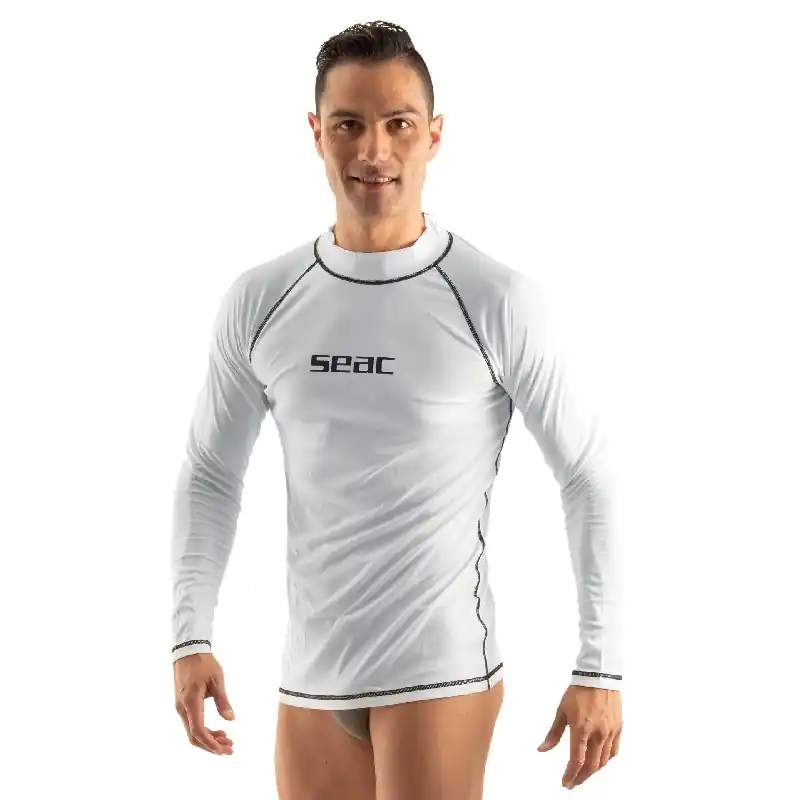Promotion Rash guard Seac sub Homme T-sun Long - Blanc