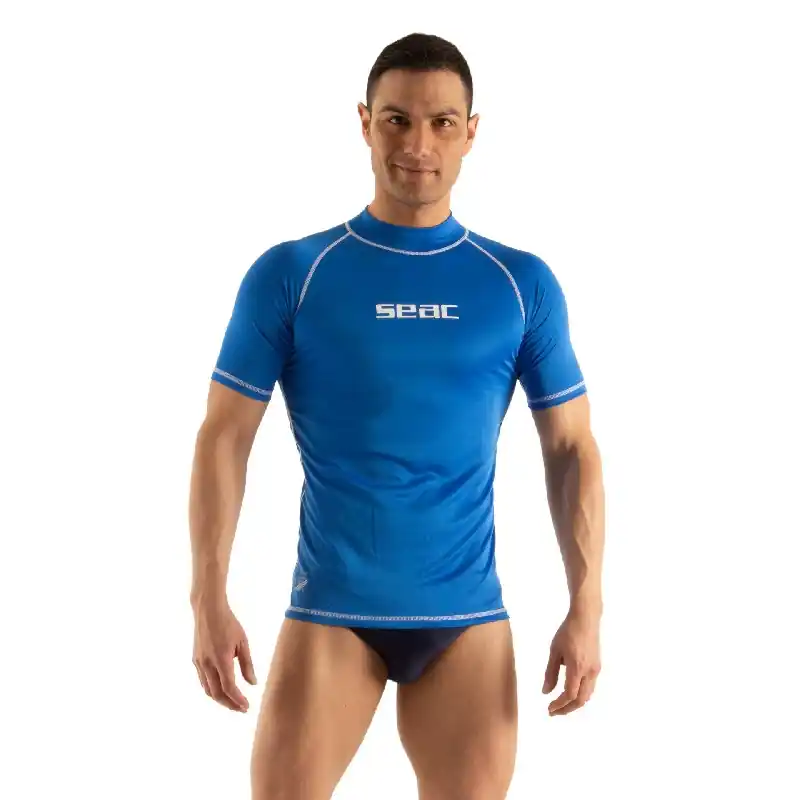 Rash guard Seac sub Homme T-sun Short - Bleu Commander Maintenant