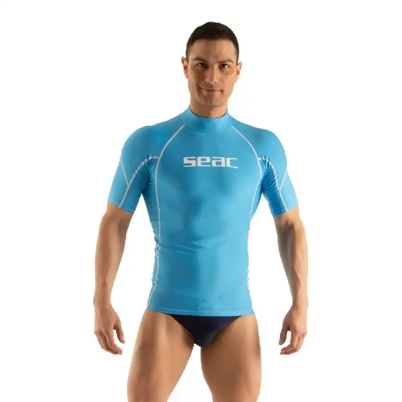 Haute Qualité Rash guard Seac sub Homme RAA Short Evo - Bleu Clair