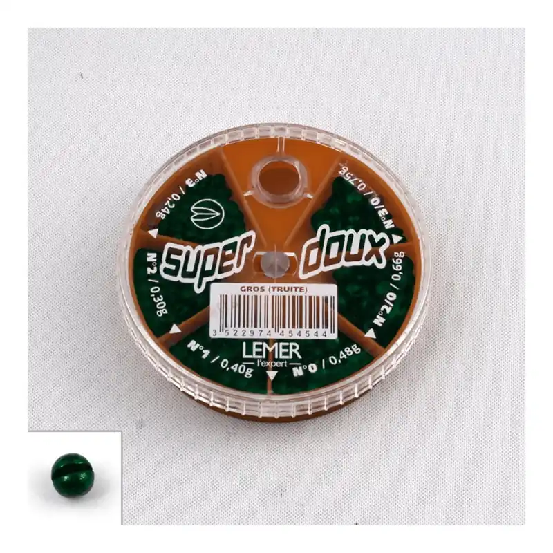 Boite 6 cases Super doux peint en vert (n°3/0 à 3) Lemer Dernier Modèle