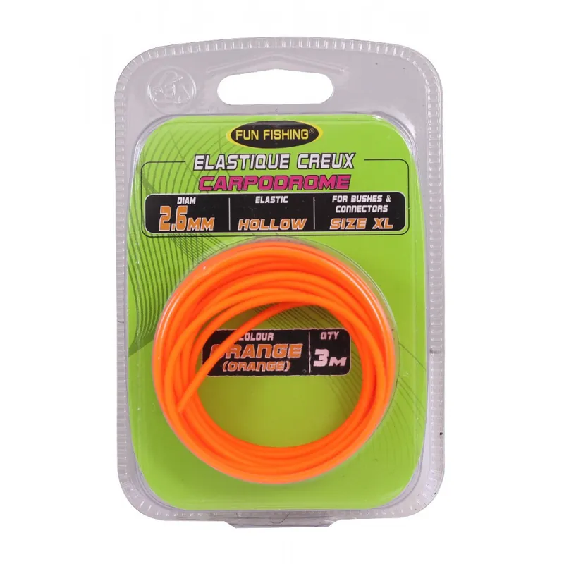 Élastique creux Orange 3m Fun fishing Pas Cher