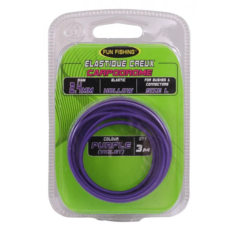 Vente Flash Élastique creux 2,4mm violet 3m Fun fishing