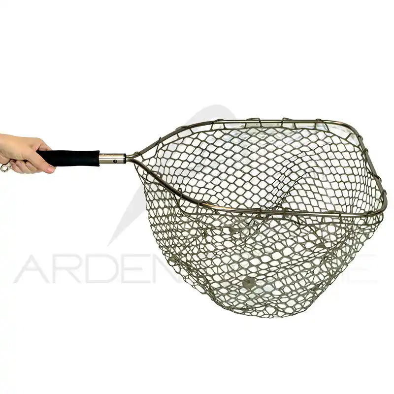 Dernier Modèle Epuisette Adams Built alu Trout net rubber 19