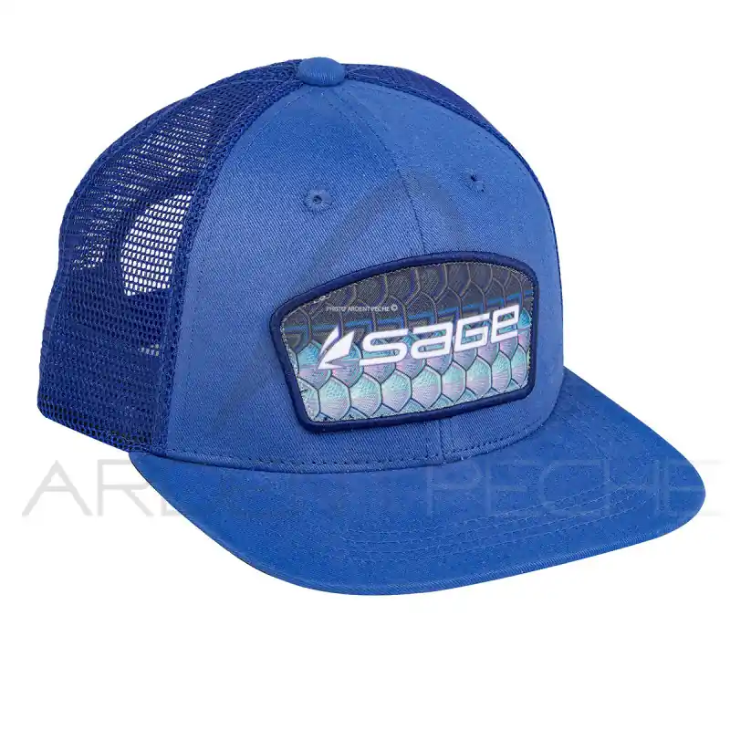 Bon Marché Casquette SAGE Patch Trucker Blue Tarpon