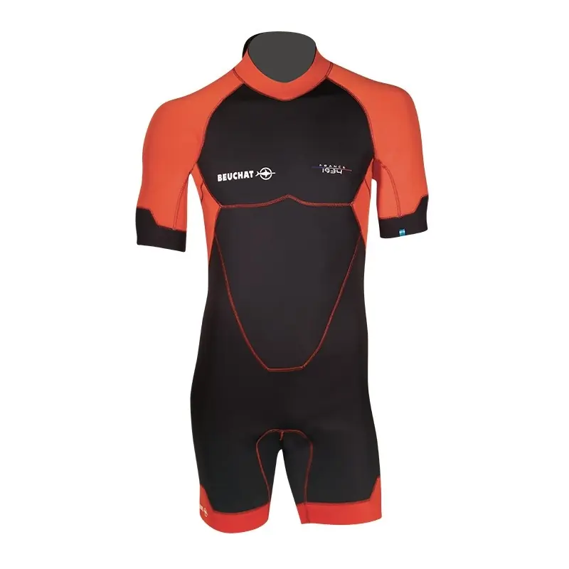 Shorty Beuchat Atoll monopièce 3 mm Homme - Rouge brique Vente Flash