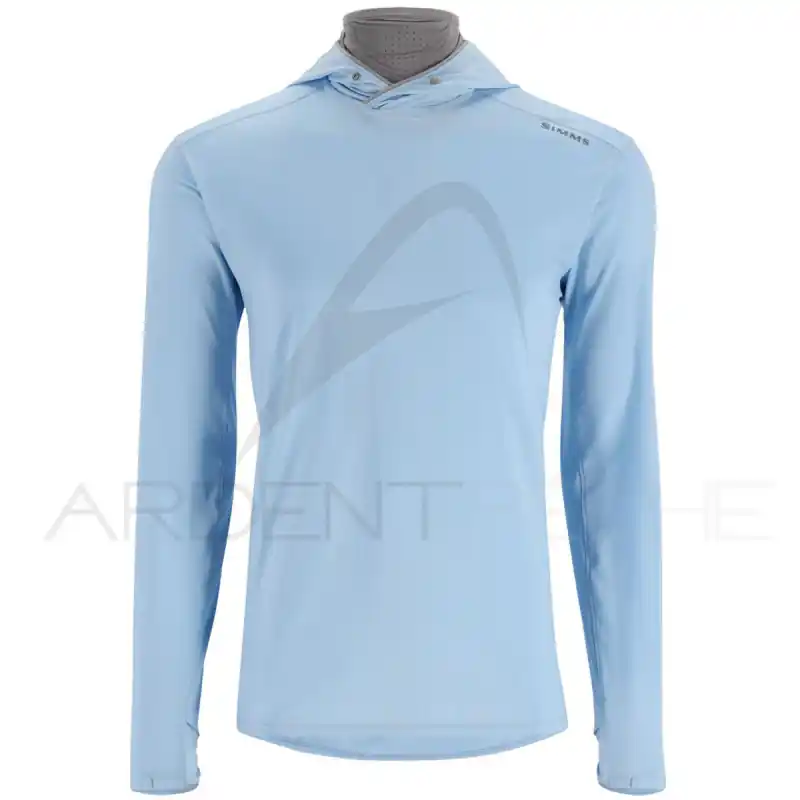 Livraison Express Tee shirt à capuche SIMMS Solarflex guide hoody Sky/Cinder