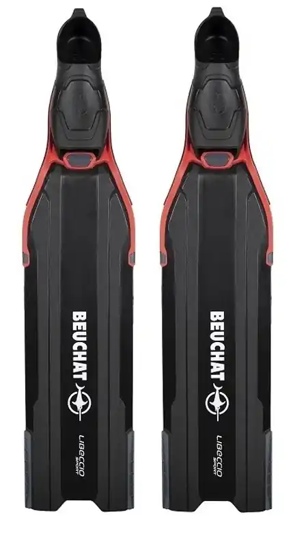 Populaire Palmes Beuchat Libeccio sport - Noir/Rouge