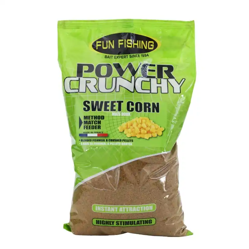 AMORCE POWER CRUNCHY – SAC 2KG – SWEET CORN – JAUNE FUN FISHING Expédié Aujourd&rsquo;hui