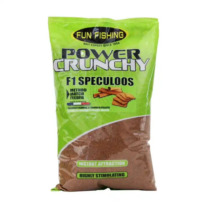 Solde AMORCE POWER CRUNCHY - SAC 2KG - F1 SPECULOOS - NATUREL FUN FISHING