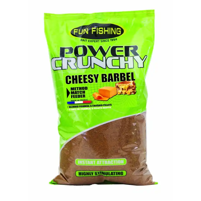 AMORCE POWER CRUNCHY – SAC 2KG – CHEESY BARBEL – ORANGE FUN FISHING Prix Choc