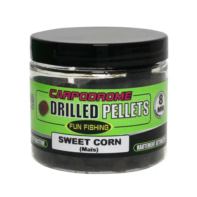 Nouvelle Collection PELLETS PERCES - 80GR - 8MM - SWEET CORN FUN FISHING