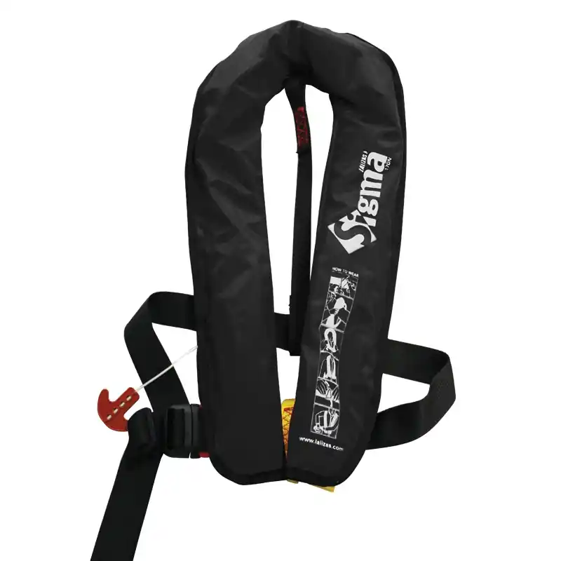 Gilet gonflable Lalizas Sigma 170N automatique Noir + Harnais Achetez Aujourd&rsquo;hui