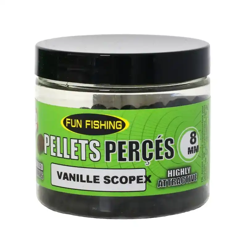 PELLETS PERCES - 80GR - 8MM - VANILLE SCOPEX FUN FISHING Prix Choc