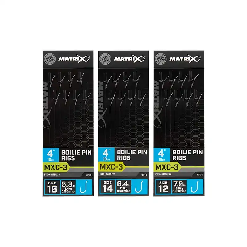 MXC-3 SIZE 12 BARBLESS / 0.20MM / 4" (10CM) / BOILIE PIN - 8PCS Expédié Aujourd'hui