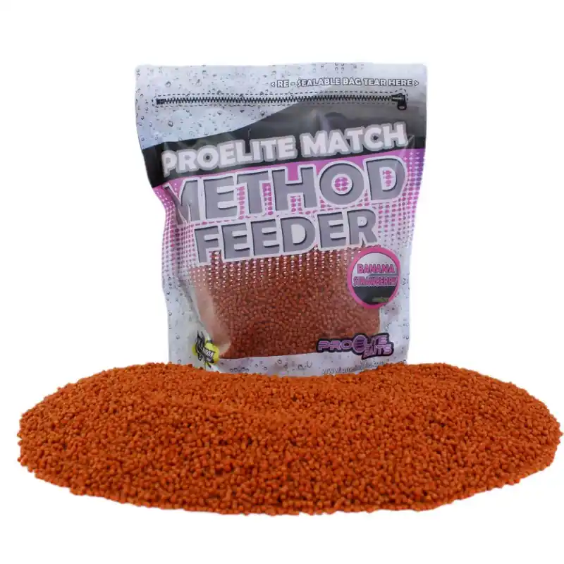 Usine Directe METHOD FEEDER PELLETS 2MM BANANA STRAWBERRY 600G PROELITE BAITS