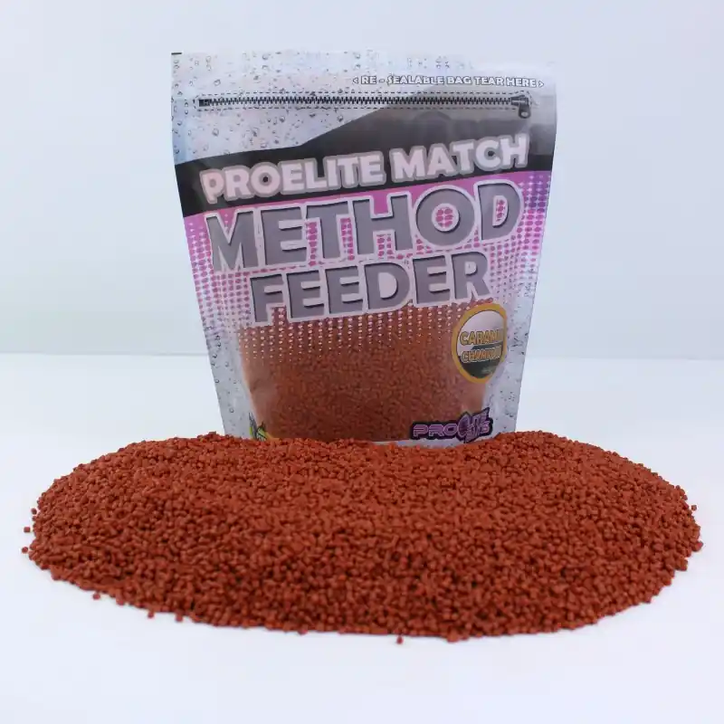 METHOD FEEDER PELLETS 2MM CARAMEL CHAMPION 600G PROELITE BAITS Super Prix