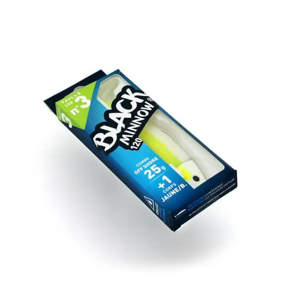 Combo Black Minnow Nº3 120 Off Shore 25 g Jaune Fluo Offre Du Jour