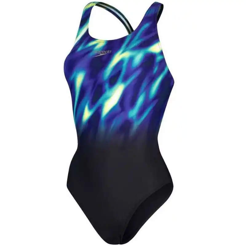 Maillot de bain Placement Digital Powerback Speedo Black/Chroma Blue/Aquarium – Taille 40 Prix Cassé
